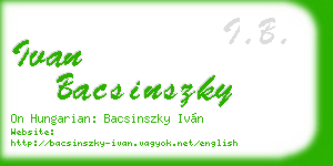 ivan bacsinszky business card