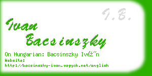 ivan bacsinszky business card